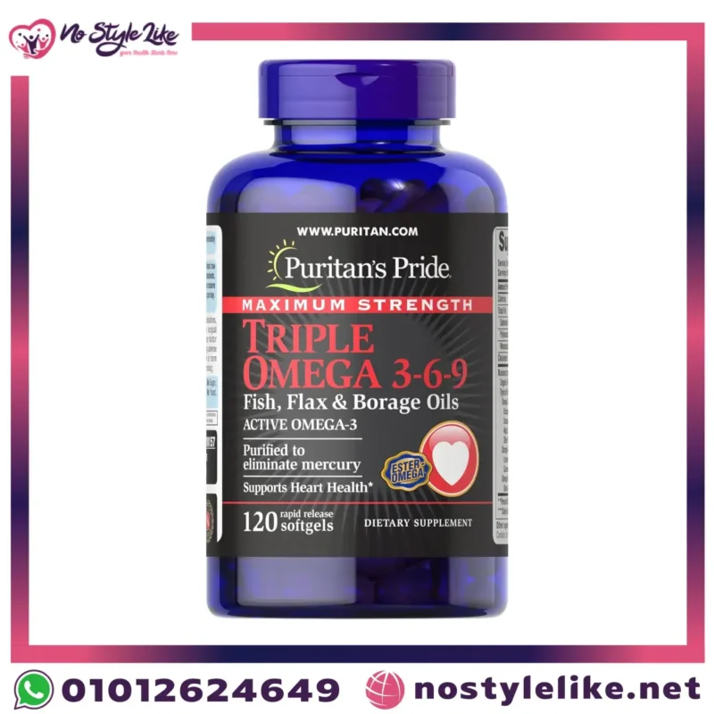 Puritan’s Pride Triple Omega 3-6-9 Bottle Front