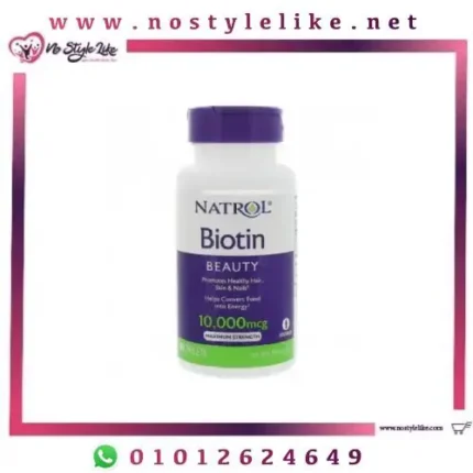 Natrol Biotin 10000 mcg 100 Tablets بيوتين أقراص لعلاج مشاكل الشعر والبشرة
