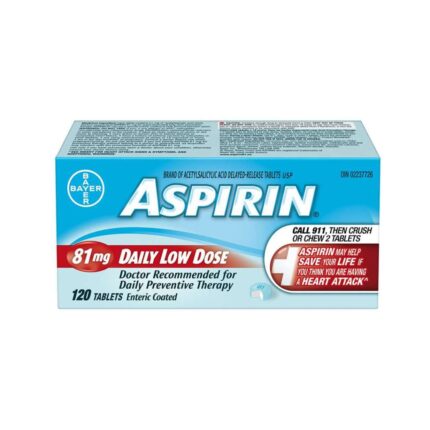 Asprin 81 mg 120 tab أسبرين أشهر مسكن للألم
