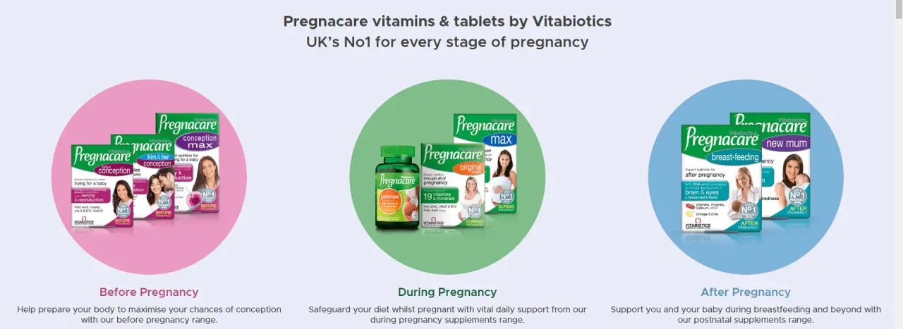 Pregnacare Vitamins Tablets برجناكير لمراحل الحمل