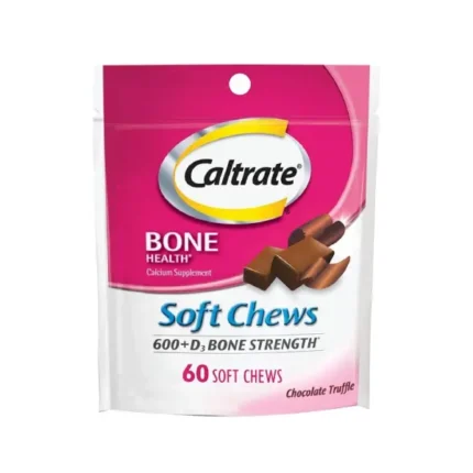 Caltrate 600+D3 Soft Chews Calcium and Vitamin D3 60 Count لصحة العظام