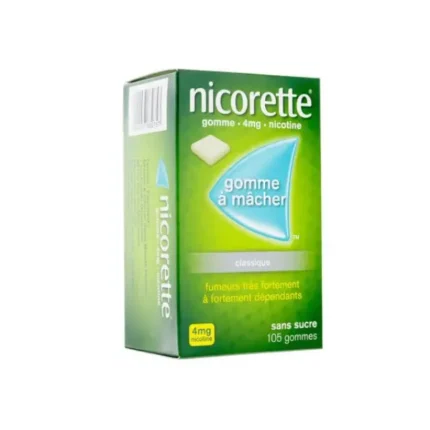 NICORETTE 4MG CLASSIC SUGAR FREE 105 GUMS علكة النيكوتين للإقلاع عن التدخين.