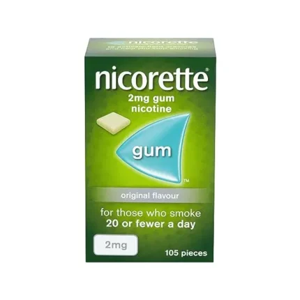 Nicorette Gum 2 mg Original Flavour - 105 cunt علكة النيكوتين للإقلاع عن التدخين.