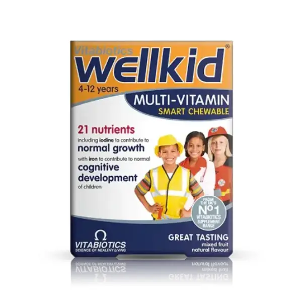 5021265223800 Vitabiotics Wellkid Multi-Vitamin Smart Chewable - 30 Tablets ويلكيد مالتي فيتامين للمضغ لتعزيز نمو الأطفال - Image 1
