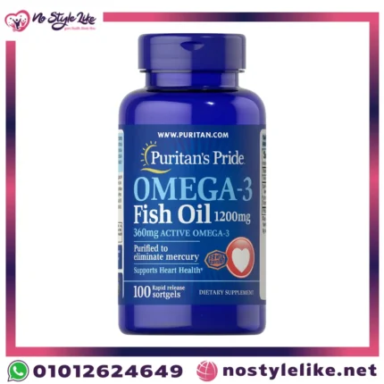 Puritan's Pride Omega-3 Fish Oil 1200mg Front Label Supplement