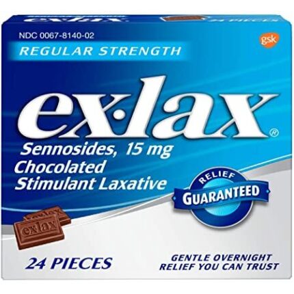 ex lax chocolate 15mg 24 pieces ملين لعلاج حالات الامساك المزمنة