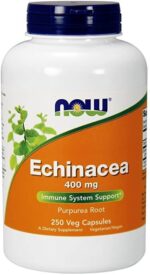 Now Foods Echinacea 400mg 250 Veg Capsules لدعم صحة المناعة