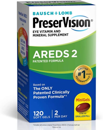 Bausch + Lomb PreserVision Areds 2 Patented Formula لدعم وتقوية وظائف العين