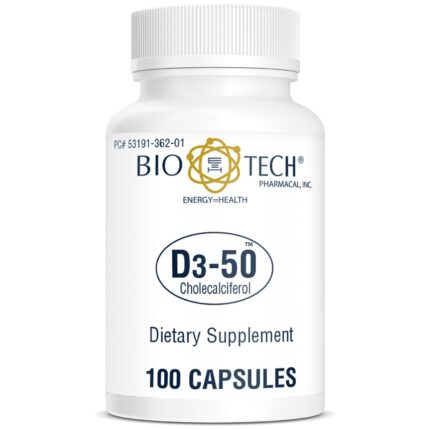 Bio Tech D3 50 (50,000 iU) Cholecalciferol 100 Capsules فيتامين د لمناعة أقوي