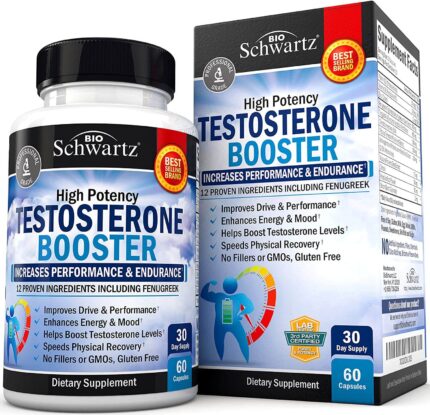 BioSchwartz High PotencyTestosterone Booster for Men 60 Capsulesمنشط التستوستيرون للرجال لدعم الطاقة