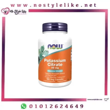 NOW® Potassium Citrate 99 mg 180 Veg Capsules للحفاظ على التوازن الحمضي القاعدي
