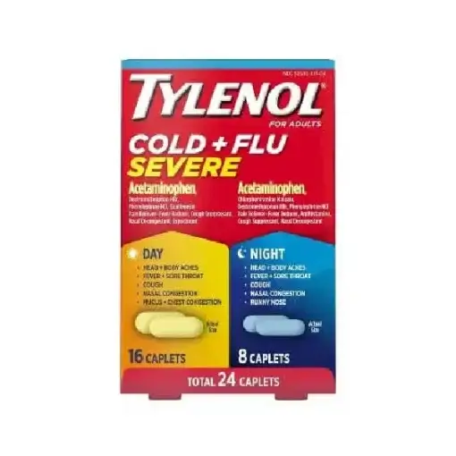Tylenol cold & flu severe day & night, 24 caplets العلاج الأمثل لحالات البرد والأنفلونزا