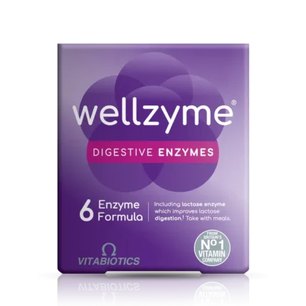 Vitabiotics Wellzyme Digestive Enzymes 60 Capsules مكمل إنزيمات الجهاز الهضمي