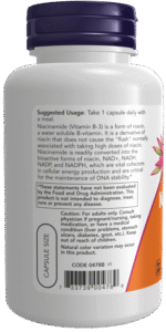 NOW® Niacinamide 500 mg 100 Veg Capsules لدعم إنتاج الطاقة