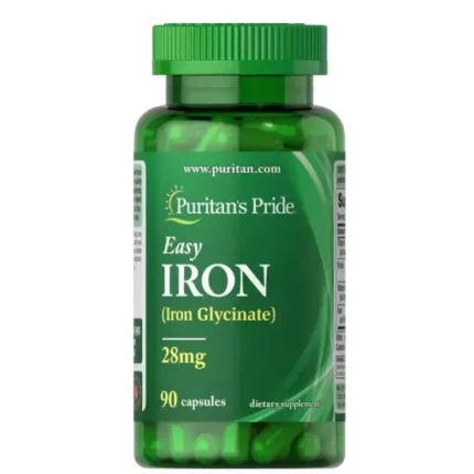 Puritan's Pride Easy Iron 28 mg 90 Capsules مكمل غذائي لتعويض نقص الحديد