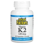 natural factors vitamin k2 120mcg 60 caps لدعم صحة العظام والاوعية الدموية