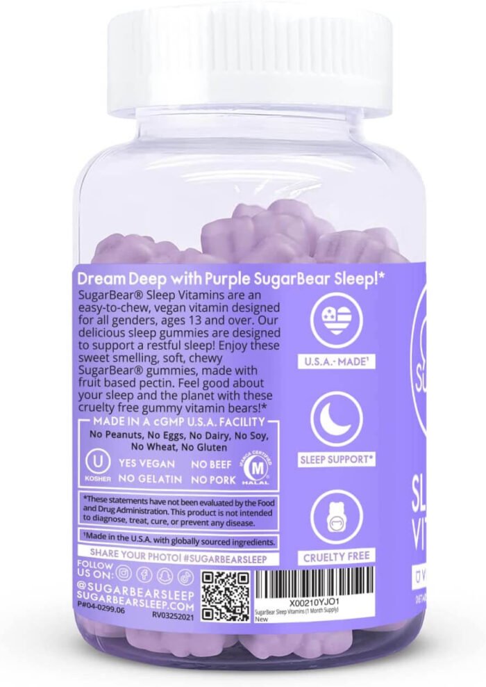 sugarbear sleep vitamins 60capsules لعلاج الارق والمساعدة على النوم