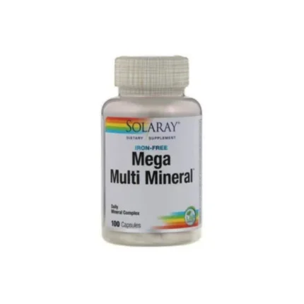 Solaray Mega Multi Mineral Iron Free 100 Capsules ميجا ملتي مينرال كنز شامل ومتوازن من المعادن