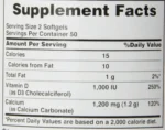 Puritan’s Pride Absorbable Calcum 1200 mg Plus Vitamin D3 25 mcg 100 Softgels