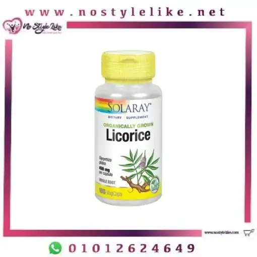 Solaray Licorice Root Supplement 450 mg 100 VegCaps كبسولات عرق سوس