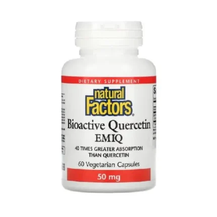 Natural Factors EMIQ Bioactive Quercetin Supports Sinus, Respiratory & Immune Health, 60 Count