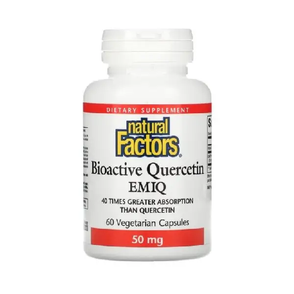 Natural Factors EMIQ Bioactive Quercetin Supports Sinus, Respiratory & Immune Health, 60 Count Natural Factors EMIQ Bioactive Quercetin Supports Sinus, Respiratory & Immune Health, 60 Count