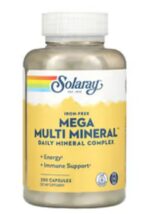 Solaray Mega Multi Mineral Iron Free 200 Capsules ميجا ملتي مينرال كنز شامل ومتوازن من المعادن