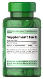 Puritans Pride Magnesium 500 mg 100 Tablets لدعم وظائف الأعصاب