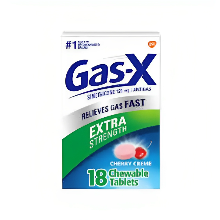 300430117188_5 Gas-X Simethicone 125mg /Antigas Extra Strength 18 Chewable Tablets - الصورة 1