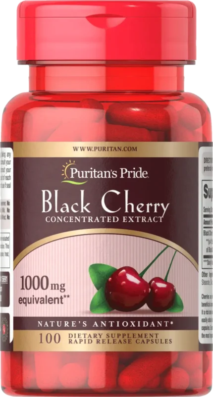 BLACK CHERRY EXTRACT 1000MG EQUIVALENT 100 CAPSULES مكمل لالتهاب القلب