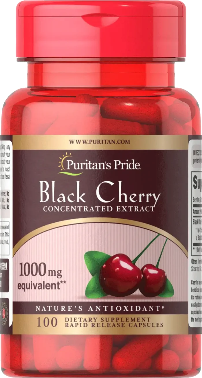 BLACK CHERRY EXTRACT 1000MG EQUIVALENT 100 CAPSULES مكمل لالتهاب القلب