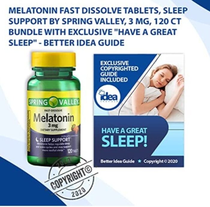 SPRING VALLEY Melatonin 3 mg 120 Tablets كبسولات ميلاتونين لنوم هادئ عميق