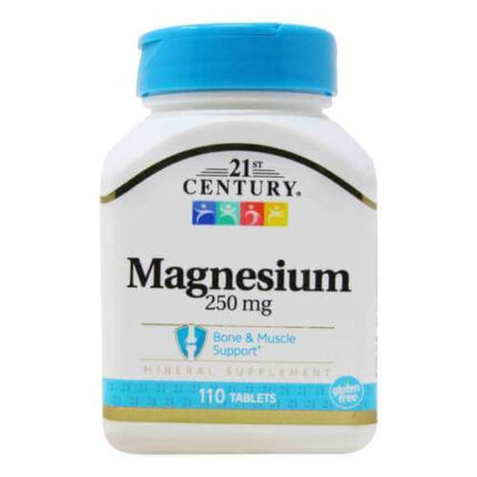 21st Century Magnesium 250mg 110 Tablets لدعم العضلات والعظام