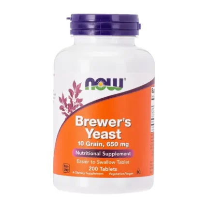 NOW Brewer's Yeast 650 mg 200 Tabs 10 grain مكمل غذائي حبوب الخميرة للتسمين