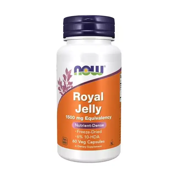 733739150523 NOW® Royal Jelly 1500 mg 60 Veg Capsules كبسولات رويال جيلى لتعزيز الصحة الجنسية - الصورة 1
