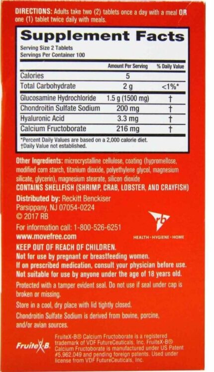 Move Free Advanced Glucosamine & Chondroitin 200 Tablets لدعم صحة المفاصل