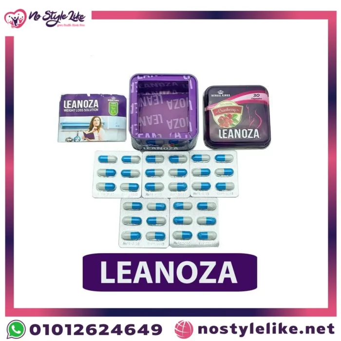 محتوى عبوة Leanoza slimming capsules مع الكبسولات والكتيب