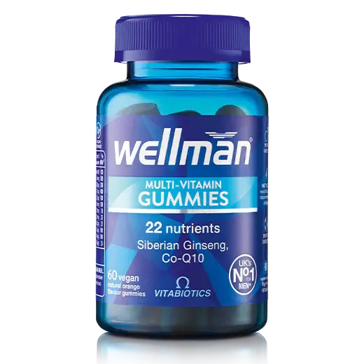 Vitabiotics Wellman gummies 22 nutrients 60 vegan مكمل غذائي متعدد الفيتامينات للرجال Vitabiotics Wellman gummies 22 nutrients 60 vegan مكمل غذائي متعدد الفيتامينات للرجال