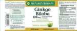 NATURES BOUNTY GINKGO BILOBA 120MG 100 CAPS لدعم وظائف الدماغ - Image 2