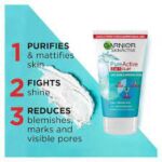 Garnier Pure Active 3in1 Face Wash Scrub for Oily Skin 150ml غارنيه بيور اكتيف 3×1 غسول 150 مل