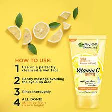 Garnier Fast Bright Vitamin C Daily Scrub 150ml Skin Care غارنيه فاست برايت مقشر للبشرة 150 مل