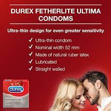 Durex Featherlite Ultra Condom pack of 3,super fine, Sensi-fit for even greater feeling 3 Condoms ديوريكس فيزرلايت الترا - الصورة 3