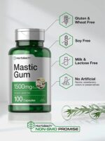 Horbäach Mastic Gum Capsules 1500 mg 100 Count مكمل غذائي من صمغ المستكة