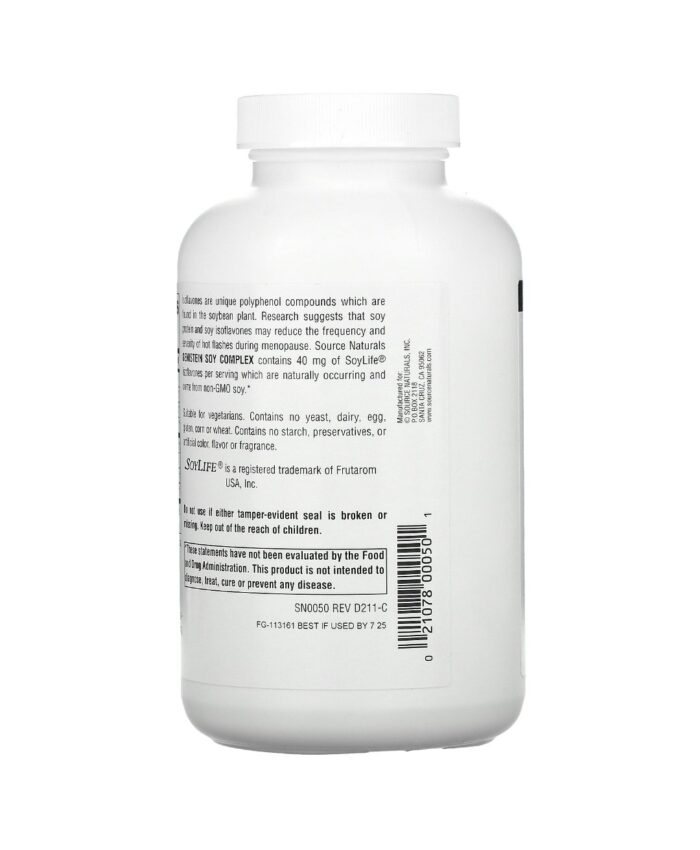  SOURCE NATURALS GENISTEIN SOY COMPLEX 1000MG 120 tablets مكمل الصويا للتخفيف من أعراض سن اليأس
