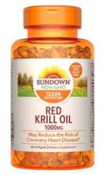 SUNDOWN RED KRILL OIL 1000MG 60 Softgels زيت الكريل الأحمر