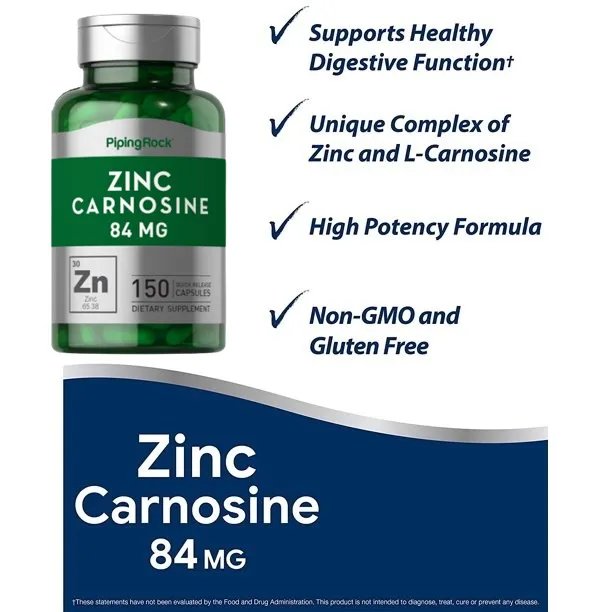 PipingRock Zinc Carnosine 84 mg150 Quick Release Caps