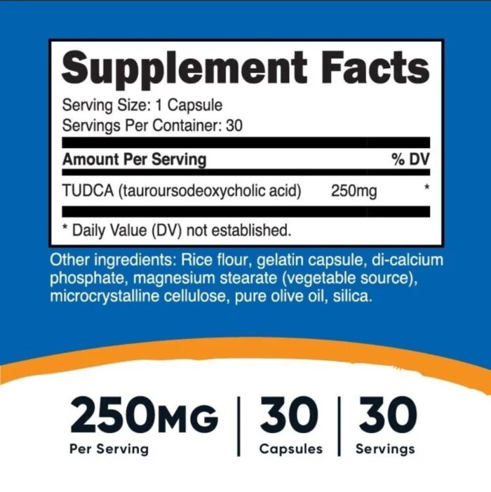 Nutricost Tudca 250mg 30 Capsulesحمض تورورسوديوكسيكوليك