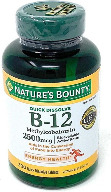 Natures Bounty Vitamin B-12 2500 mcg 300 Quick Dissolve Tablets