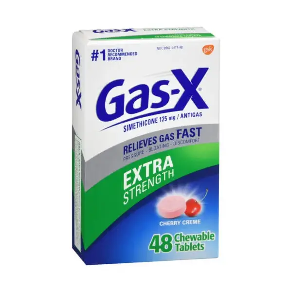 GAS-X EXTRA STRENGTH CHEWABLE CHERRY 48 CT أقراص كريم الكرز فائقة القوة للمضغ للتخلص من الغازات GAS-X EXTRA STRENGTH CHEWABLE CHERRY 48 CT أقراص كريم الكرز فائقة القوة للمضغ للتخلص من الغازات