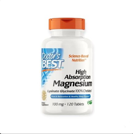 Doctor's Best Magnesium Glycinate 100 mg 120 Tablets لإسترخاء العضلات والنوم الصحي